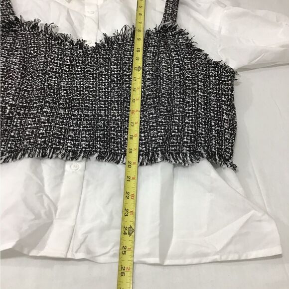 Mare Mare X Anthropologie White Layered Vest And Button Down Shirt New Size XL - Picture 12 of 14